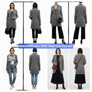 Amina Rubinacci 100% Wool Coat Size M/L